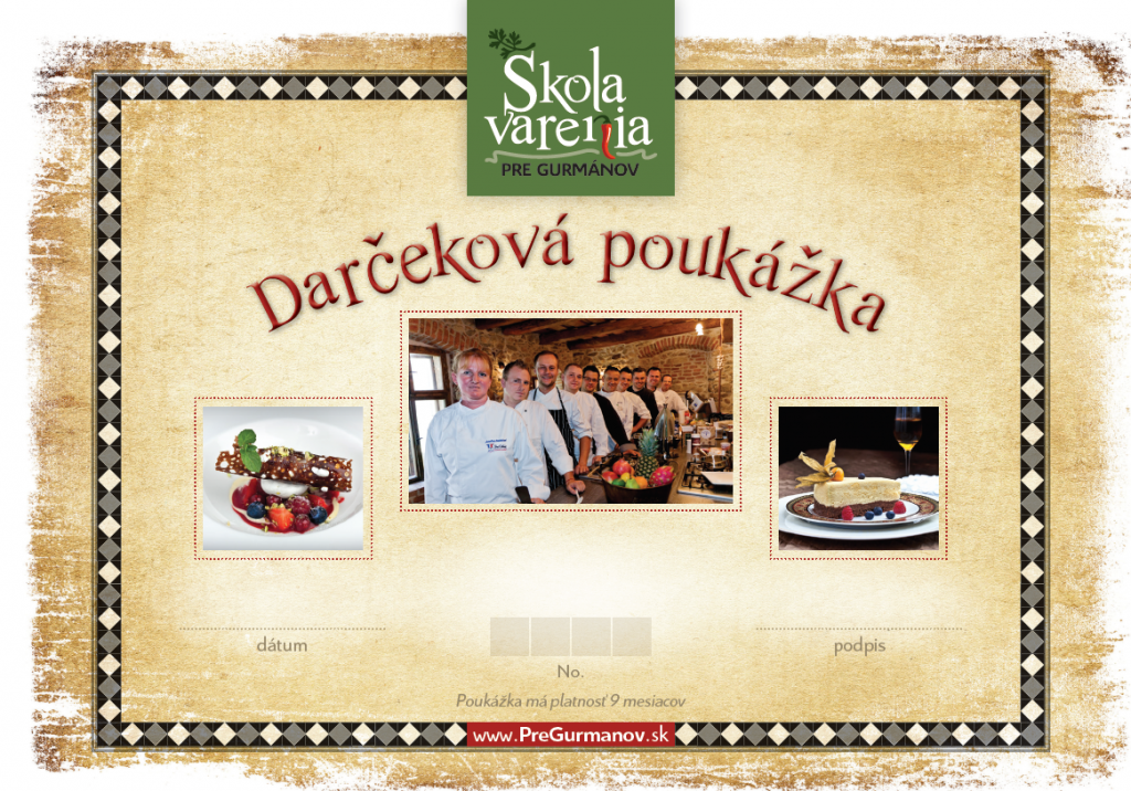 Darčeková poukážka do Školy varenia